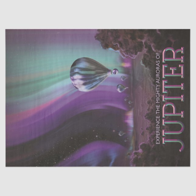 Jupiter Travel by Hot Air Ballon Bighty Auroras Seidenpapier (Vorderseite)