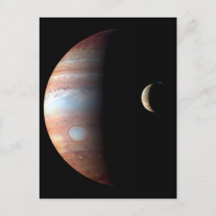 Jupiter und Crescent Moon Postkarte