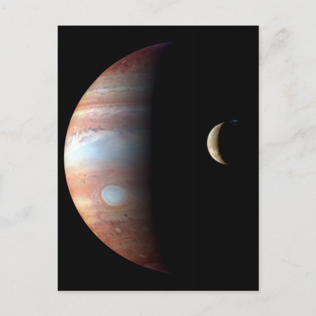 Jupiter und Crescent Moon Postkarte (Vorderseite)
