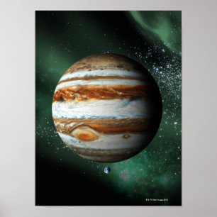 Jupiter und Erdvergleich Poster