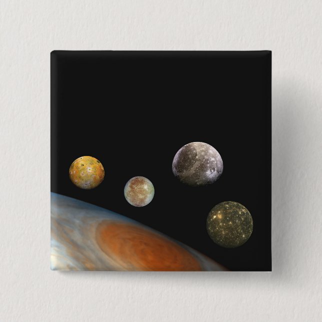 Jupiter und Vier Monde Galiläa Satellites Button (Vorderseite)