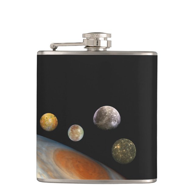 Jupiter und Vier Monde Galiläa Satellites Flachmann (Vorderseite)