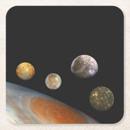 Jupiter und Vier Monde Galiläa Satellites Rechteckiger Pappuntersetzer