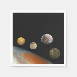 Jupiter und Vier Monde Galiläa Satellites Serviette