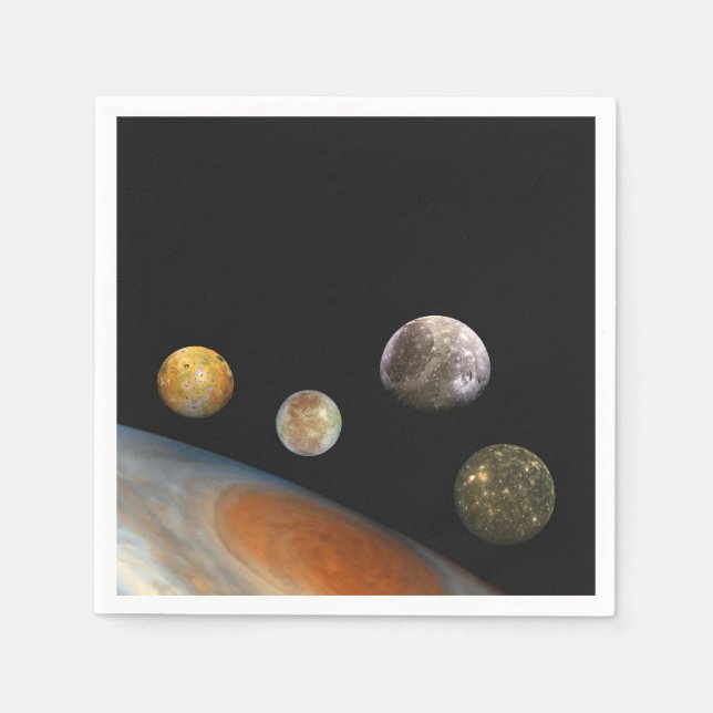 Jupiter und Vier Monde Galiläa Satellites Serviette (Vorderseite)