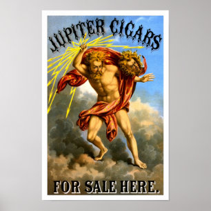 Jupiter-Zigarren, 1868. Alte Werbung Poster