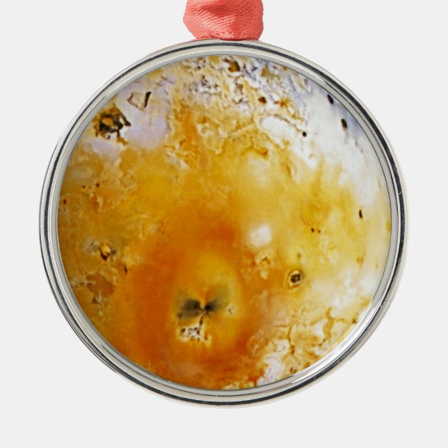 Jupitermond Io Silbernes Ornament (Vorne)