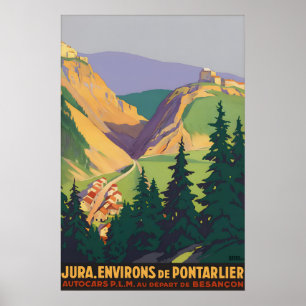 Jura Pontarlier Frankreich Vintage Reiseposter Poster