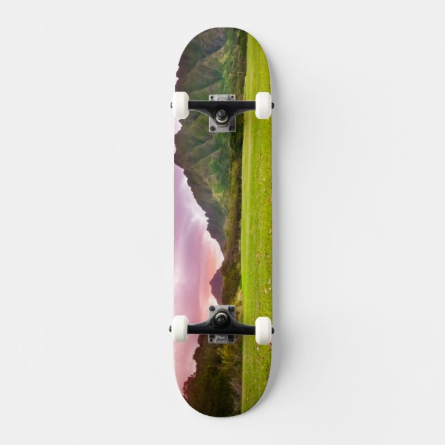 Jurasonnenuntergang Skateboard (Vorderseite)