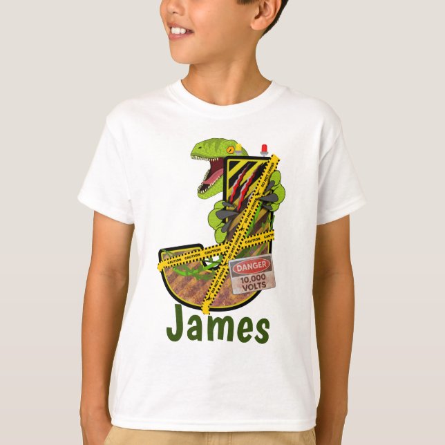 Jurassic Alphabet | Individuelle Name des Anfangss T-Shirt (Vorderseite)
