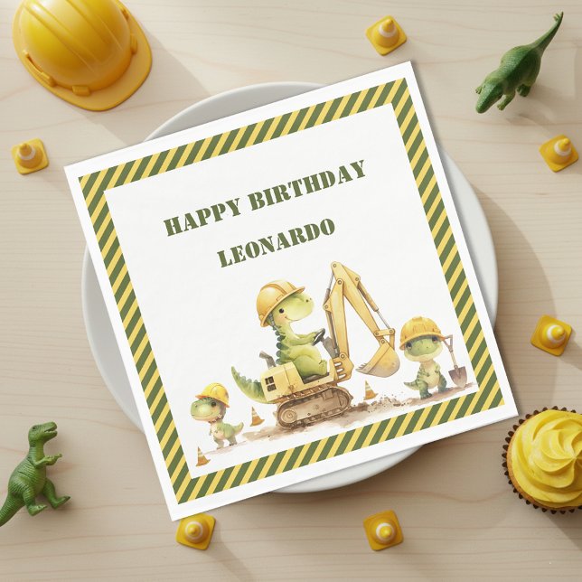 Jurassic Baustellen-Jungen-Geburtstag Serviette (Von Creator hochgeladen)