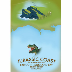 Jurassic Coast England South Coast Travel Poster Freistehende Fotoskulptur