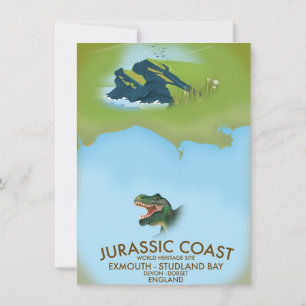 Jurassic Coast England Südküste Reiseposter Einladung