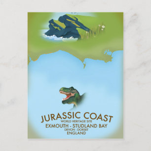Jurassic Coast England Südküste Reiseposter Postkarte