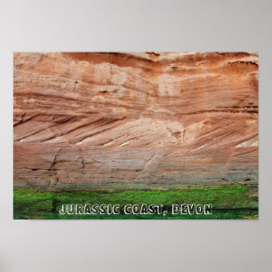 Jurassic Coast red rocks, Devon, England Poster