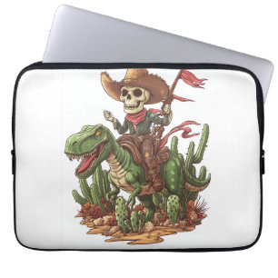 Jurassic Cowboy-Schädel � Lustiger Dino-Rodeo Laptopschutzhülle
