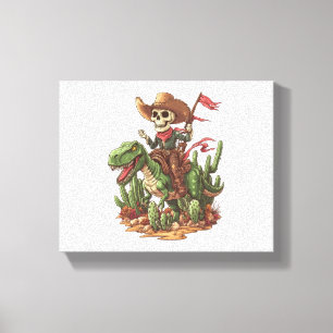 Jurassic Cowboy Skull - Funny Dino Rodeo Leinwanddruck