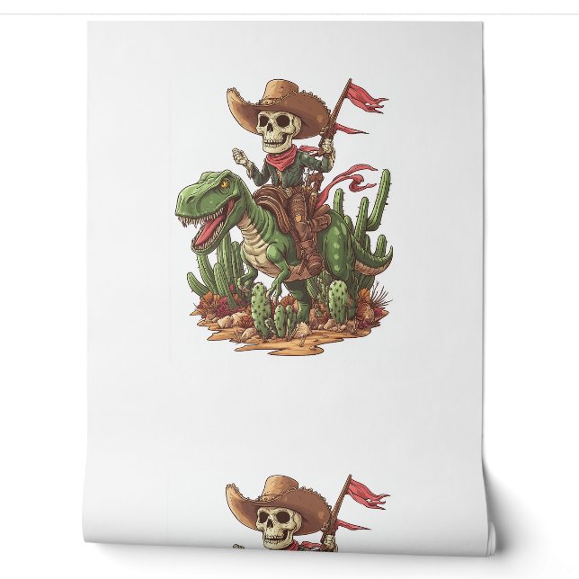 Jurassic Cowboy Skull - Funny Dino Rodeo Tapete (Abrollen)