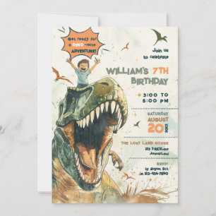 Jurassic Dino Ride 2 Geburtstagsparty Einladung