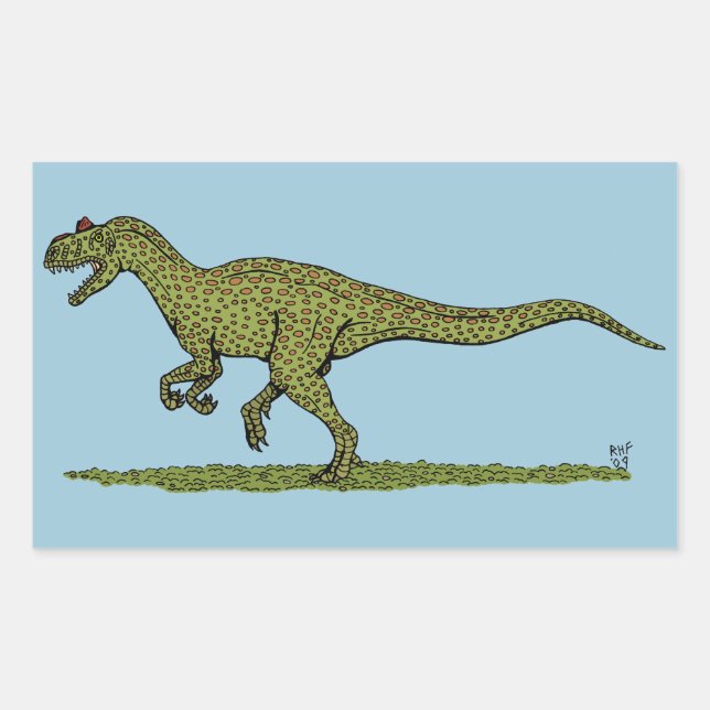 Jurassic Dinosaur Allosaurus Rechteckiger Aufkleber (Vorderseite)