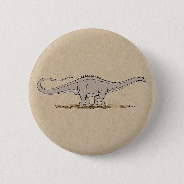 Jurassic Dinosaur Apatosaurus Button (Vorderseite)