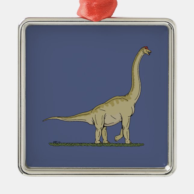 Jurassic Dinosaur Brachiosaurus Ornament Aus Metall (Vorne)