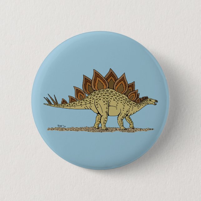 Jurassic Dinosaur Stegosaurus Button (Vorderseite)