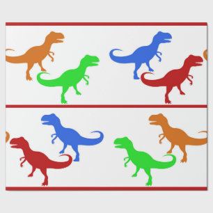 Jurassic Dinosaur T-Rex-Silhouetten Geschenkpapier