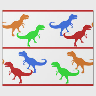 Jurassic Dinosaur T-Rex-Silhouetten Geschenkpapier