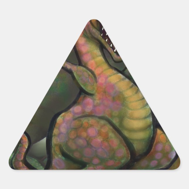 Jurassic Dinosaurier Dreieckiger Aufkleber (Vorderseite)