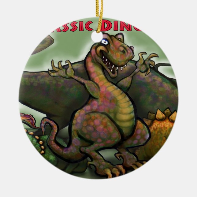 Jurassic Dinosaurier Keramik Ornament (Vorne)