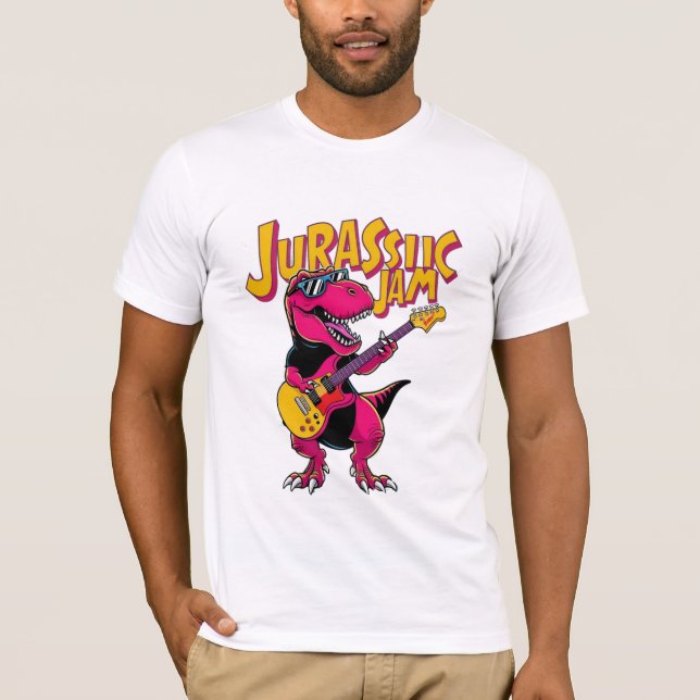 Jurassic Jam Men's T - Shirt - Dinosaurier Playing (Vorderseite)