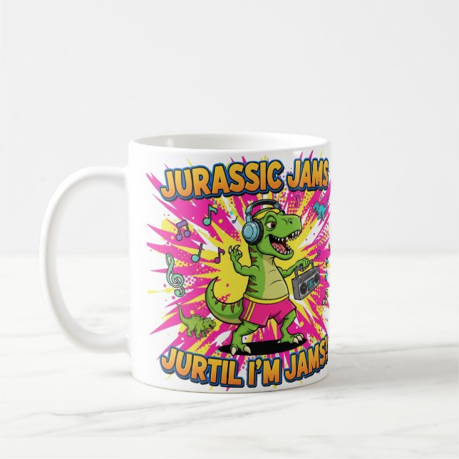 Jurassic Jams Dinosaur Cartoon Kaffeetasse (Links)