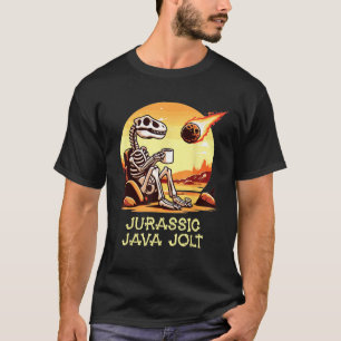 Jurassic Java Jolt Coffee Dinosaur Skeleton Meteor T-Shirt