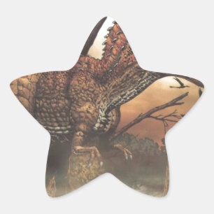 Jurassic Journey: Dinosaurier in seinem natürliche Stern-Aufkleber