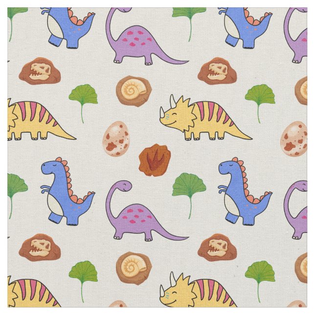Jurassic Joy Dinosaurs Fabric Stoff (Nahaufnahme)