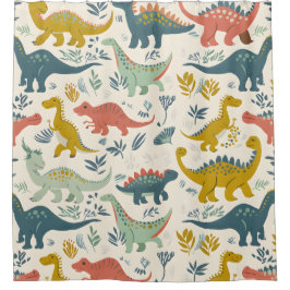 Jurassic Joy: Playful Dinosaur Pattern Duschvorhang