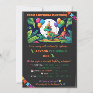 Jurassic Jungle Invite - bearbeitbar Einladung