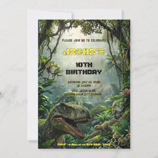 Jurassic Jungle T-Rex Welt-Abenteuer-Geburtstag Einladung
