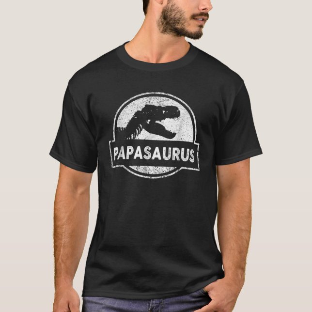 Jurassic Papasaurus Rex Dinosaur für Vater Papa Fa T-Shirt (Vorderseite)