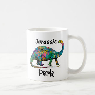 Jurassic Perk Colorful Dinosaur White Kaffeetasse