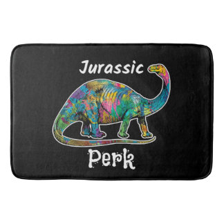 Jurassic Perk Farbiger Dinosaurier Schwarz Badematte