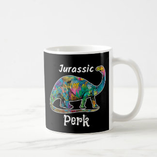 Jurassic Perk Farbiger Dinosaurier Schwarz Kaffeetasse