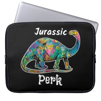 Jurassic Perk Farbiger Dinosaurier Schwarz Laptopschutzhülle
