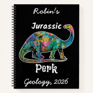 Jurassic Perk Farbiger Dinosaurier Schwarz Notizbuch
