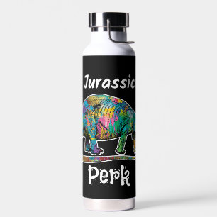 Jurassic Perk Farbiger Dinosaurier Schwarz Trinkflasche