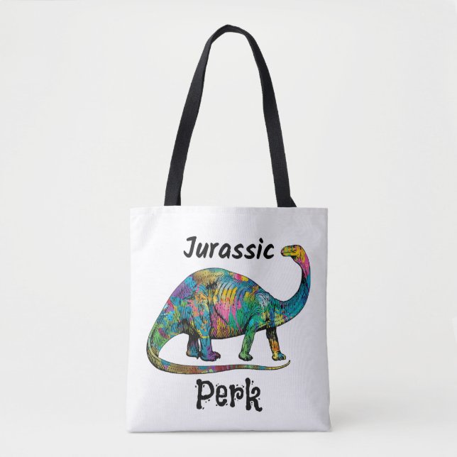 Jurassic Perk Farbiger Dinosaurier Weiß (Vorderseite)