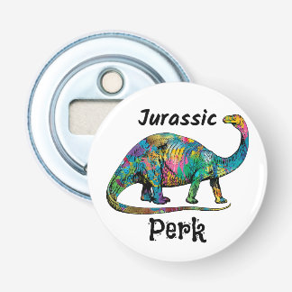 Jurassic Perk Farbiger Dinosaurier Weiß Flaschenöffner