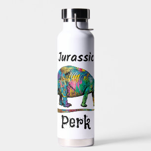 Jurassic Perk Farbiger Dinosaurier Weiß Trinkflasche