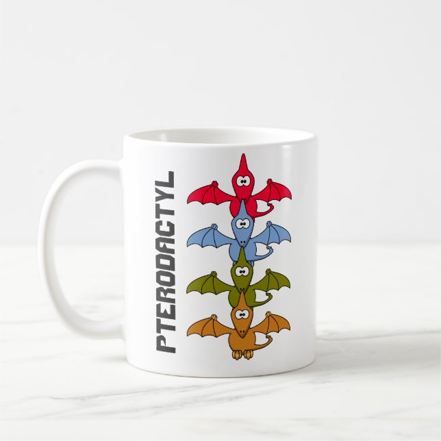 Jurassic PterodactylCartoon Kaffeetasse (Links)